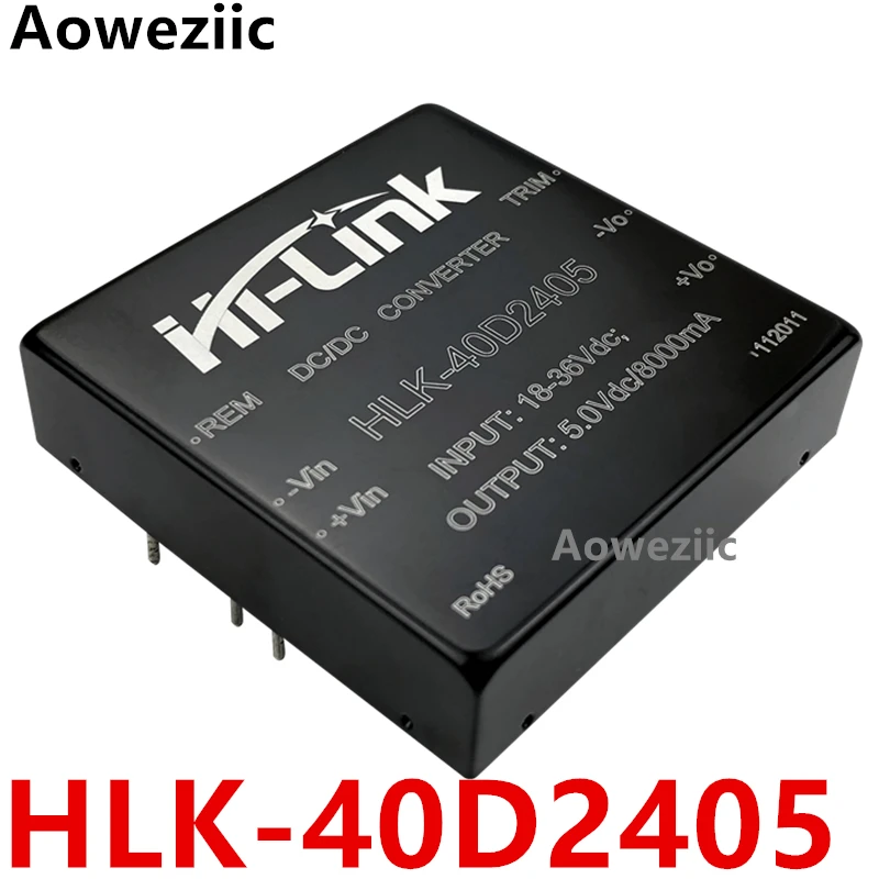 

1 шт./лот HLK-40D2405 18-36V 5V 8A 40 Вт Выход постоянного тока в переменный ток модуль преобразователя постоянного/переменного тока, изолирующий модуль