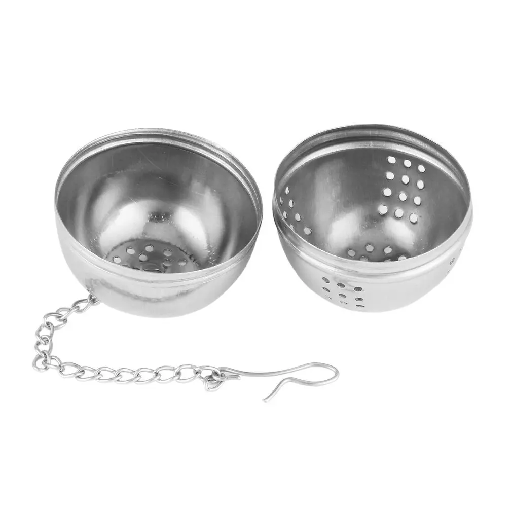 Duolvqi-1 piezas de especias en forma de huevo, acero inoxidable plateado, Bola de condimento, teteras, colador, filtro de té, bloqueo