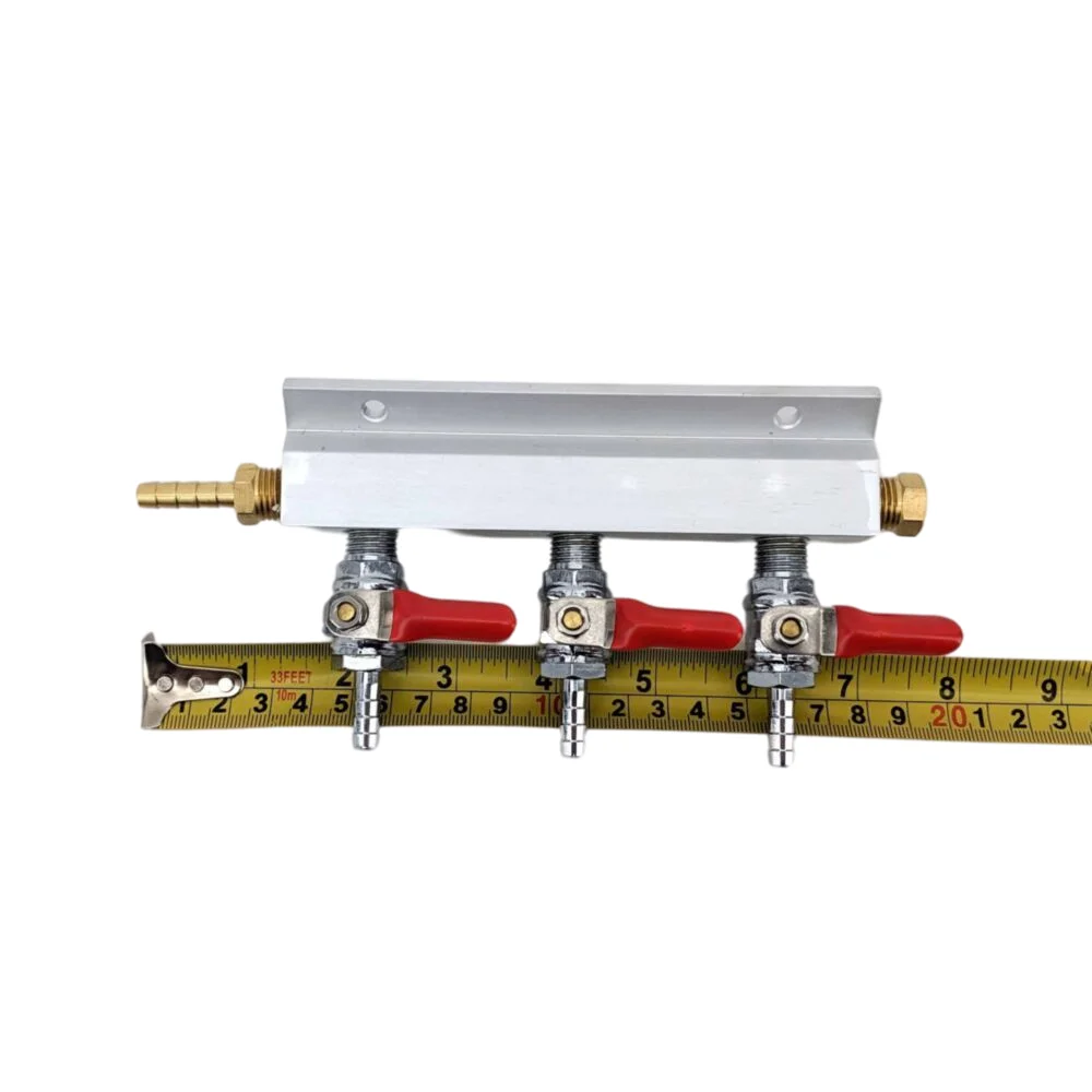 Kegland 3 OUTPUT / 3 Way Gas Manifold Distribution CO2 Splitter W/ Check Valves Home Brew Kegerator