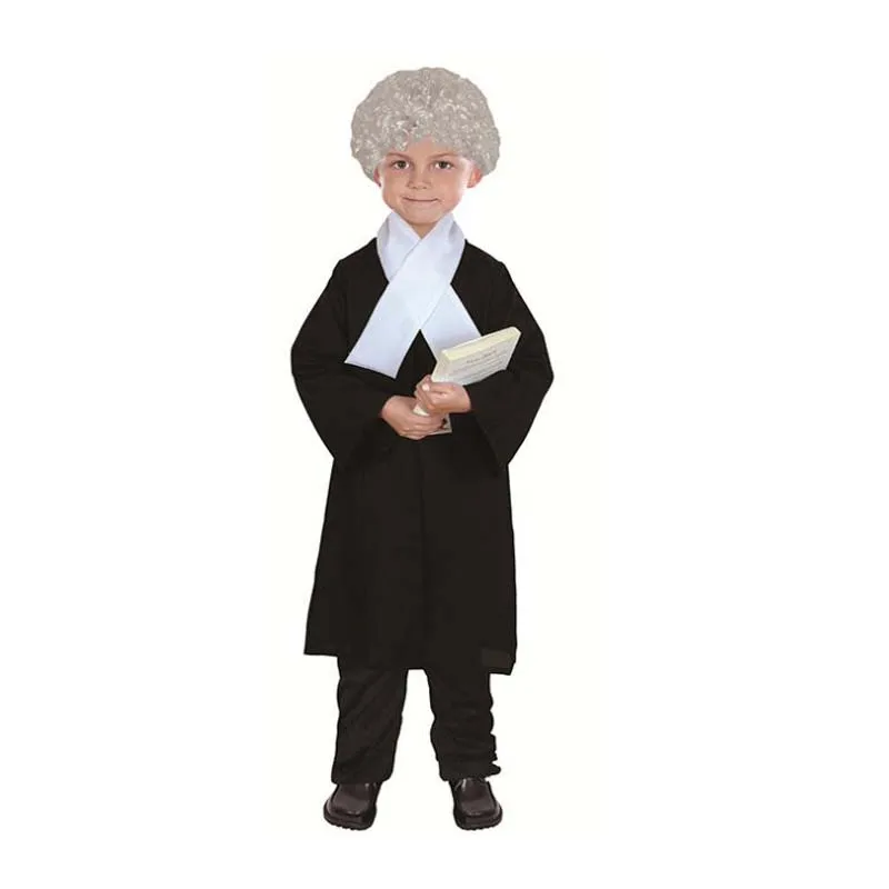 

Children's Judge Lawyer Boy Carnival Party Masquerade Dance Coat Wig Suit Cute Decoration Cosplay Halloween Costume