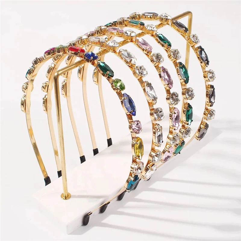 

Fashion Luxurious Rhinestone Headband Full Crystal Hairband Headpiece Wedding Party Ladies Girls Hair Accessories Gift For Women