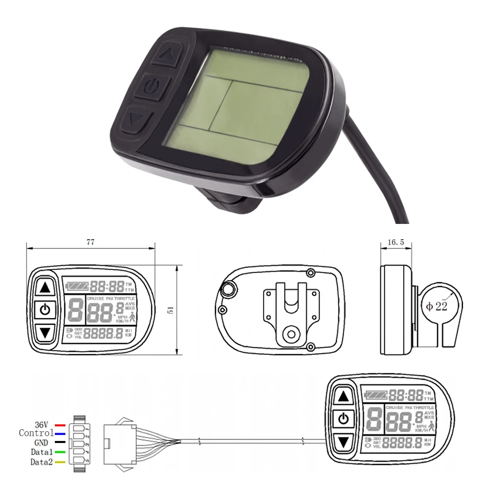 Electric Bike KT Controller 36V 250W 350W Brushless 6 Mosfet 17A Kunteng Controller with KT LCD4 LCD5 Display Ebike Controller