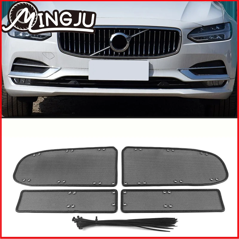 

For Volvo S90 2016-2020 2021 Front Grille Insert Net Anti-insect Dust Garbage Cover Stainless Screening Mesh Car Accessories