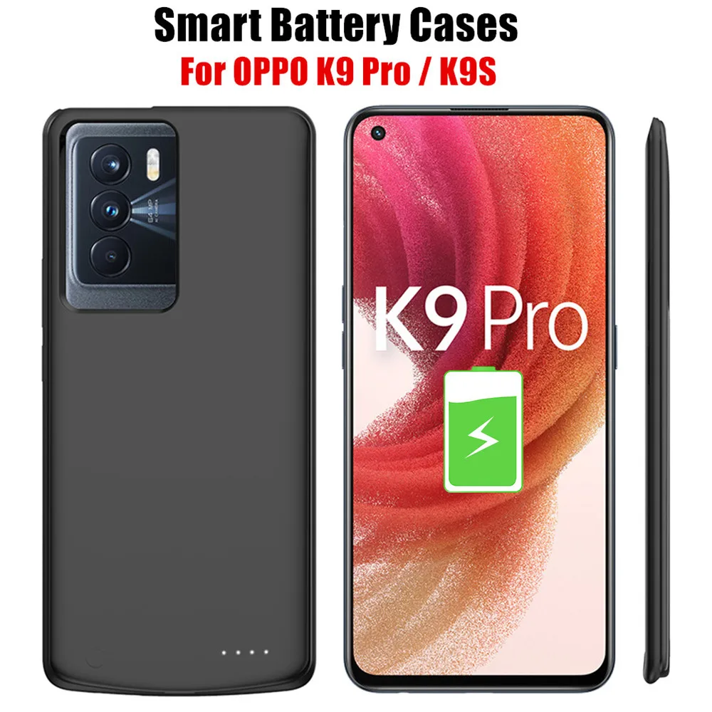 

Battery Charger Cases For OPPO K9 Pro Powerbank Case 6800mAh External Battery Powerbank Charging Case For OPPO K9s Battery Cover