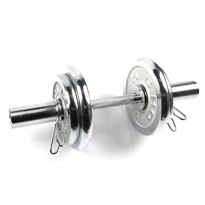 Gym Fitness Dumbbell Bar With Clamps Diameter 50mm Solid Standard Threaded Barbell Handles For Home Free Weight Lifting Training