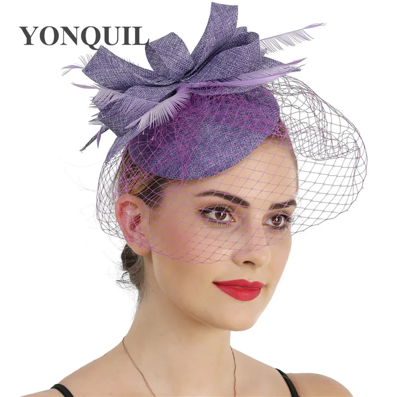 เจ้าสาวแต่งงานใหม่ตาข่าย Fascinator หมวก Veilling Millinery หมวกแฟชั่นผู้หญิงใหม่ที่น่าสนใจอุปกรณ์เสริมเลดี้ตาข่าย Headpiece