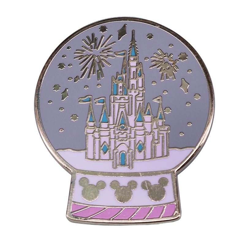 Magical castle snow globe pin happiest place fantasy Christmas gift