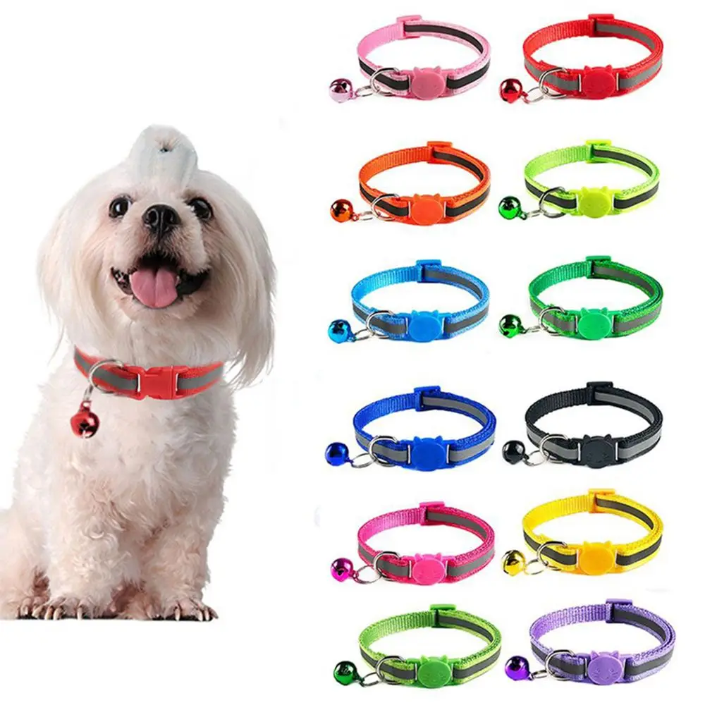 With Bell Night Safety Cute Pet Products Nylon Reflective Cat Necklace Cat Accessories Cat Collar Pet Collars