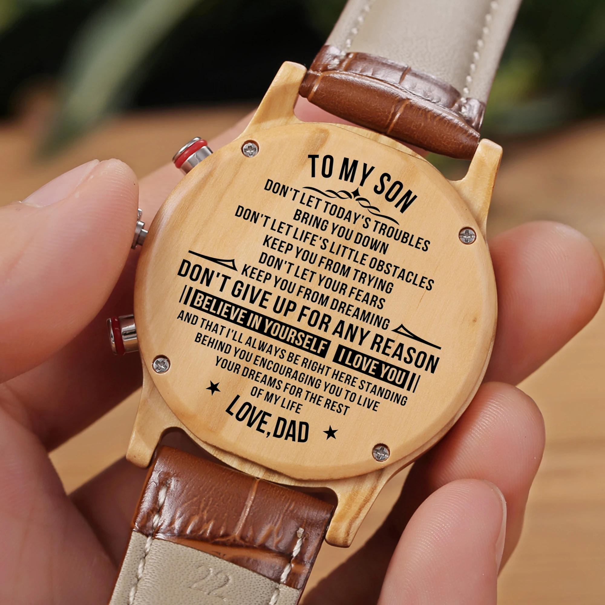 

Engraved Watch for Men Personalized Wooden Watches Anniversary Wedding Gift for Him Gift for Dad Son