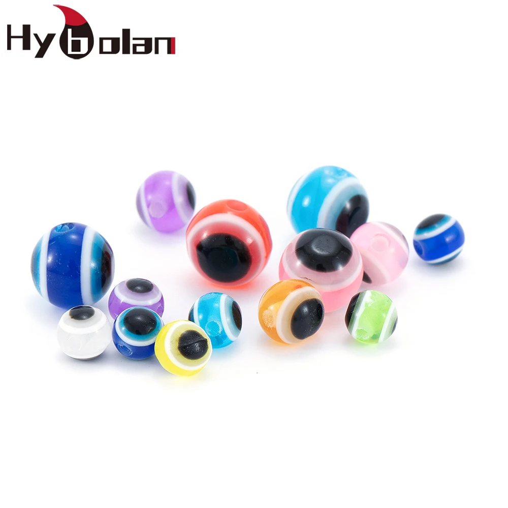 HYBOLAN 50pcs/lot 5/6/8mm Fish Eye Fishing Beads Resin Mixed Color DIY Carolina Rigs Taxes Rigs Bass Fishing Tackle Accessories