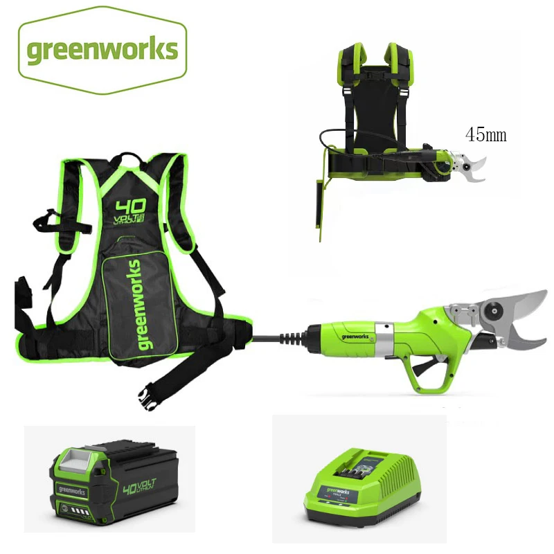 Presell greenworks 40V Cordless Electric Pruning Shears Profession Home Garden Scissors Lithium Battery Garden Pruner Scissors