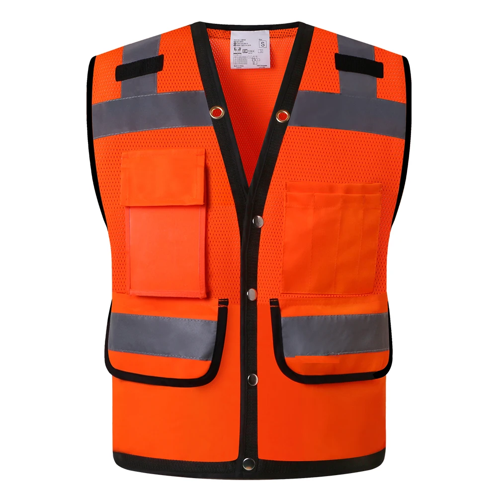 Safety Vest for Men Construction with Pockets Hi Vis Running Vest with Night Reflective Strips High Visibility Work Vest