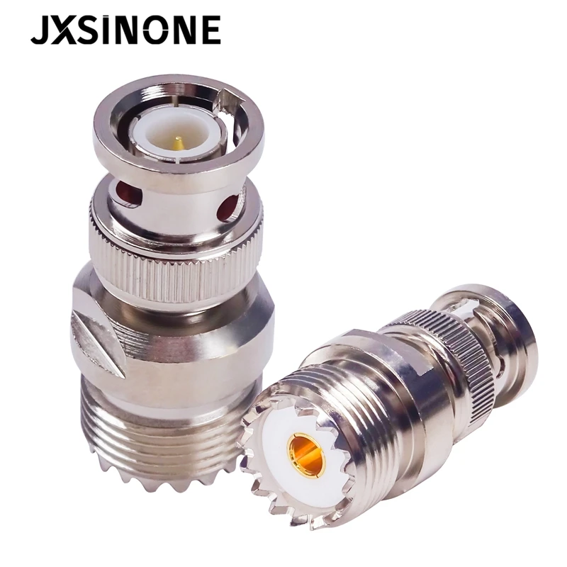JXSINONE 1 قطعة BNC ذكر التوصيل إلى SO239 UHF أنثى PL-259 جاك RF محوري كابل محول موصل C20066