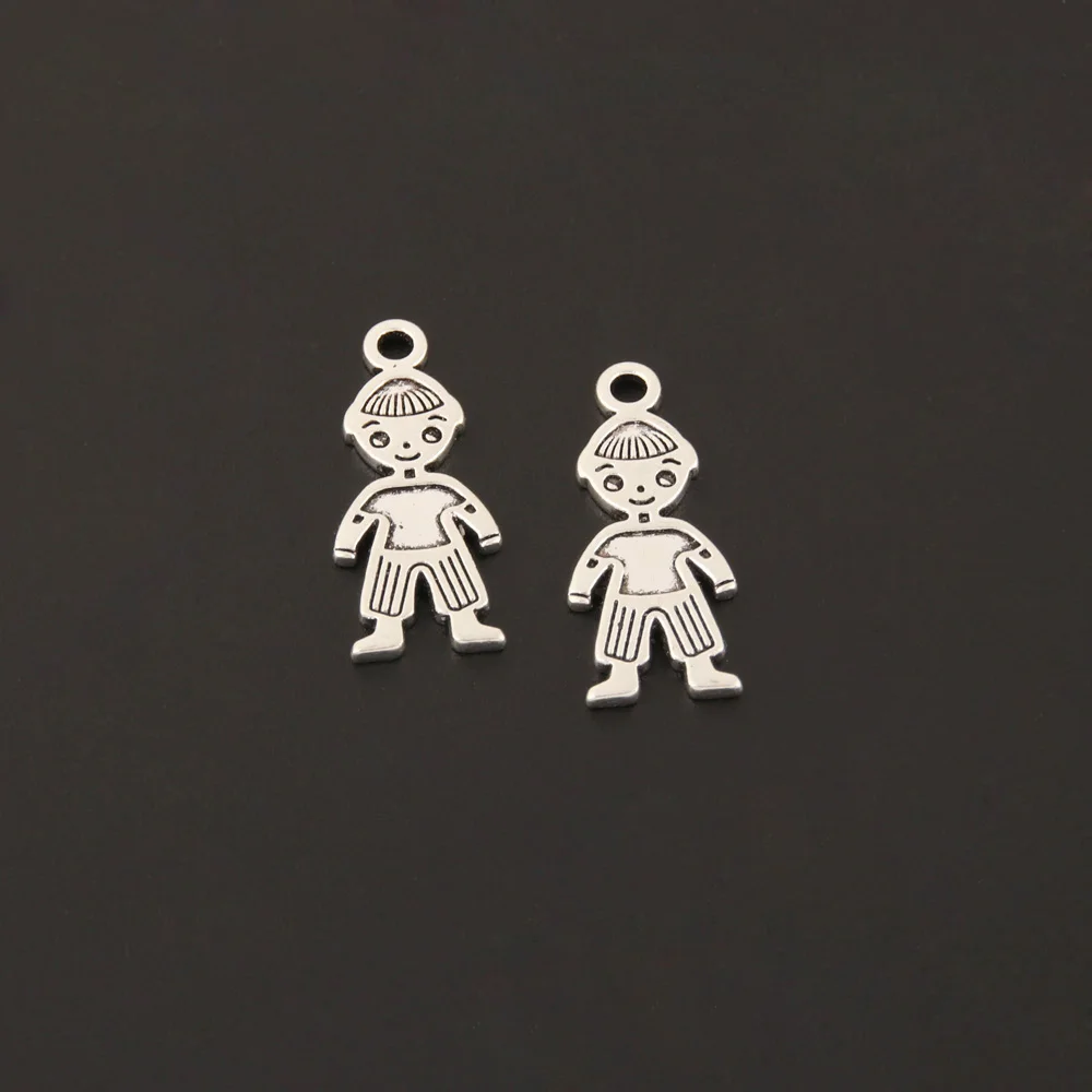 25pcs Charms Lovely Little Girl And Boy Lover Silver Color Pendant For Fit DIY Handmade Jewelry Making Accessorie