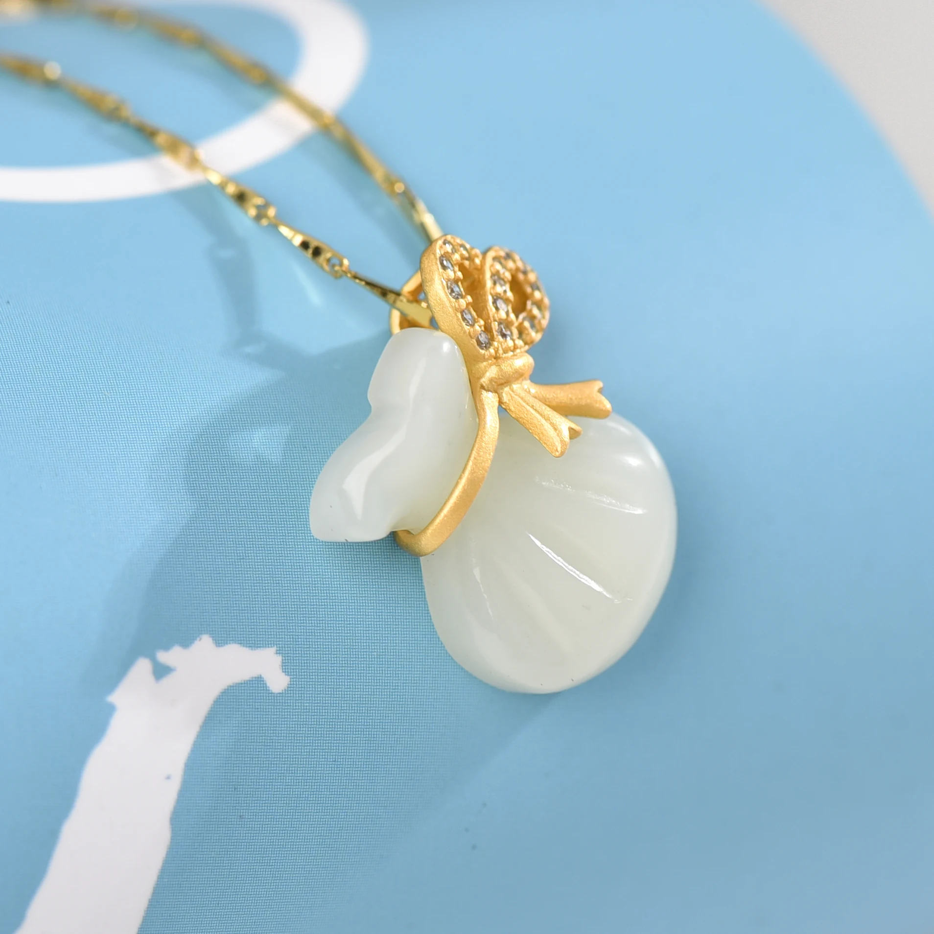 jewelry 925 Sterling Silver Necklace Hetian jade pendant lady Necklace purse pendant 18K Gold Necklace Pendant exquisite jewelry