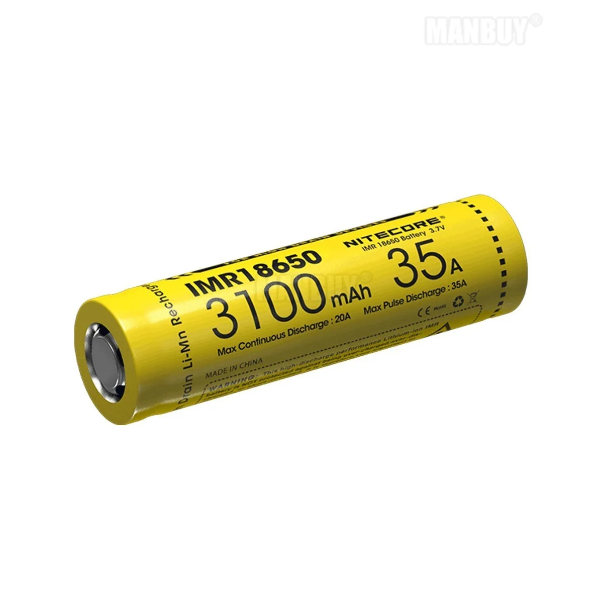 Imagem -02 - Li-ion Protegeu a Bateria Recarregável Poder do Elevado Desempenho Lanterna Elétrica 3500 Mah 35a 3.7v 1pc Superior Nitecore-imr18650