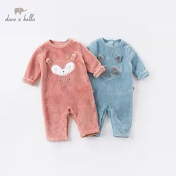 DBX14751 dave bella autumn new born baby unisex fashion cartoon print jumpsuits infant toddler clothes children romper 1 piece