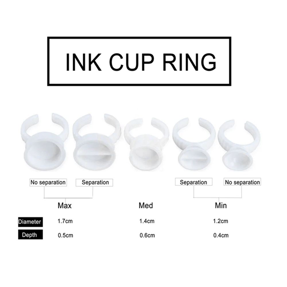 100Pcs Disposable Eyelash Extension Glue Rings Container Tattoo Ink Ring Cup Holder Permanent Makeup Tattoo Pigment  Accessories