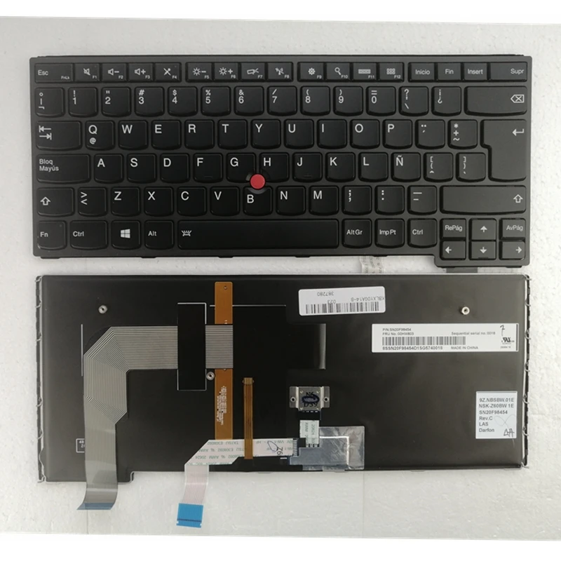 Imagem -03 - Teclado para Notebook sp ui Eua Compatível com Lenovo Thinkpad Yoga 460 P40 s3 Yoga 14 Yoga 460 com Luz de Fundo Novo