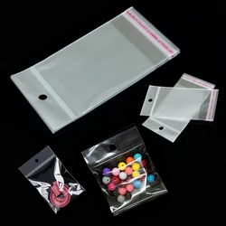 100 pz 50 pz sacchetti di plastica autosigillanti trasparente piccolo Poly OPP gioielli regalo imballaggio autoadesivo caramelle imballaggio sacchetto appeso