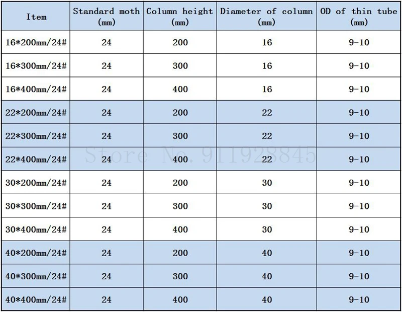 1pcs lab 24# glass sand core chromatography column with standard mouth and glass piston 16 22 30 40*200 300 400mm