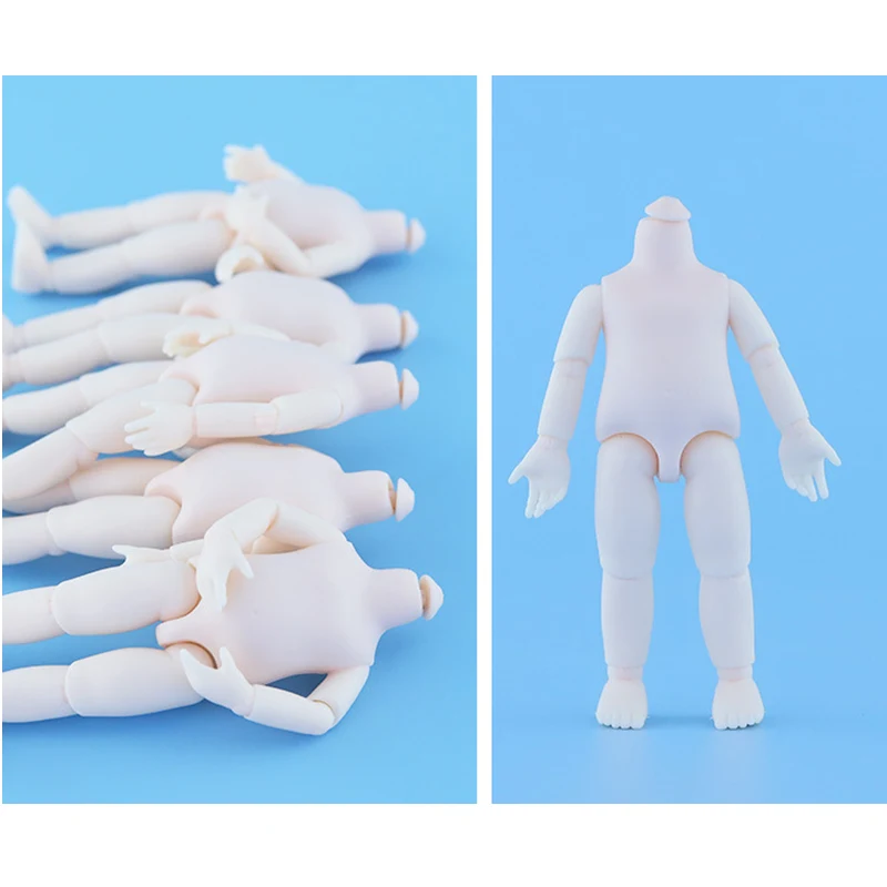 5pcs/lot 16 Cm Doll Body 40 Degrees Rotate Neck Ob11 White Skin 13 Joint Moveable BJD 1/8 Naked Baby Doll Accessories