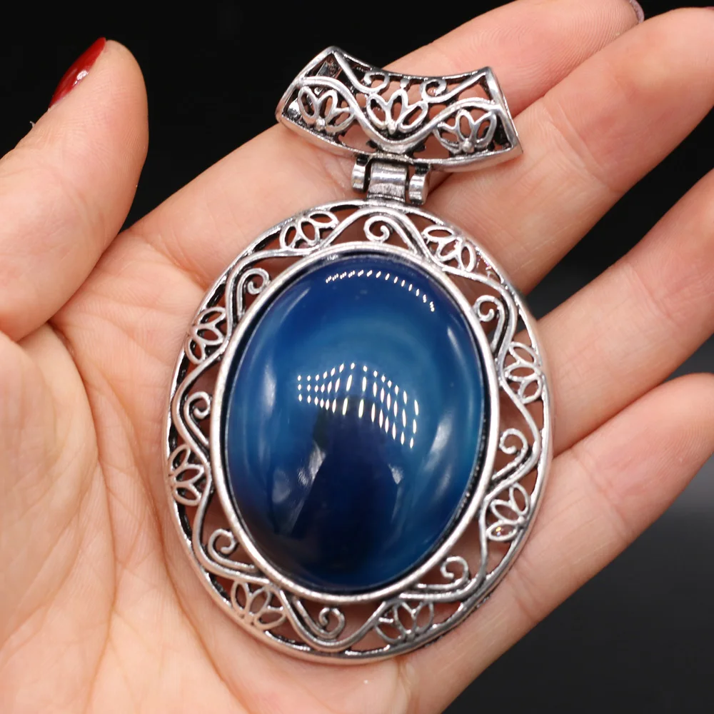 Natural Stone Pendant Red Stripe Agates Lapis lazuli Crystal for Trendy Jewelry Making Women Pendant Necklace Crafts
