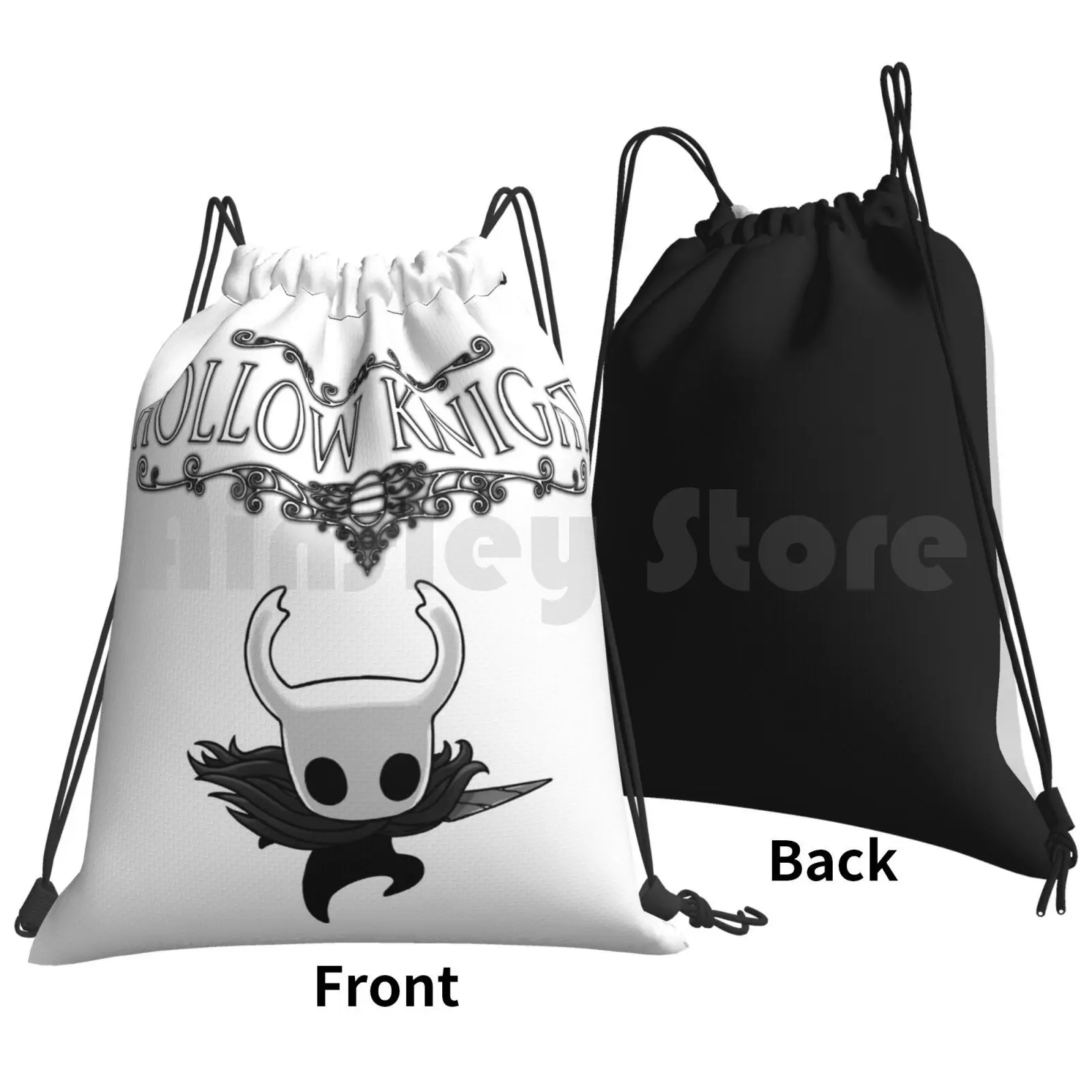 Hollow Knight Backpack Drawstring Bags Gym Bag Waterproof Hollow Knight Hollow Knight Hornet White King Hallownest