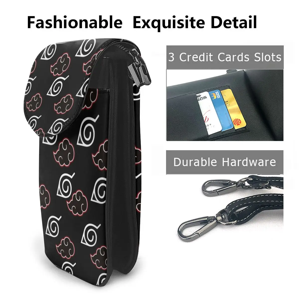 NOISYDESIGNS Anime Print Mini Phone Bags Ladies Leather Multifunctional Flap Shoulder Bag Messenger Bag Fashion Crossbody Purse