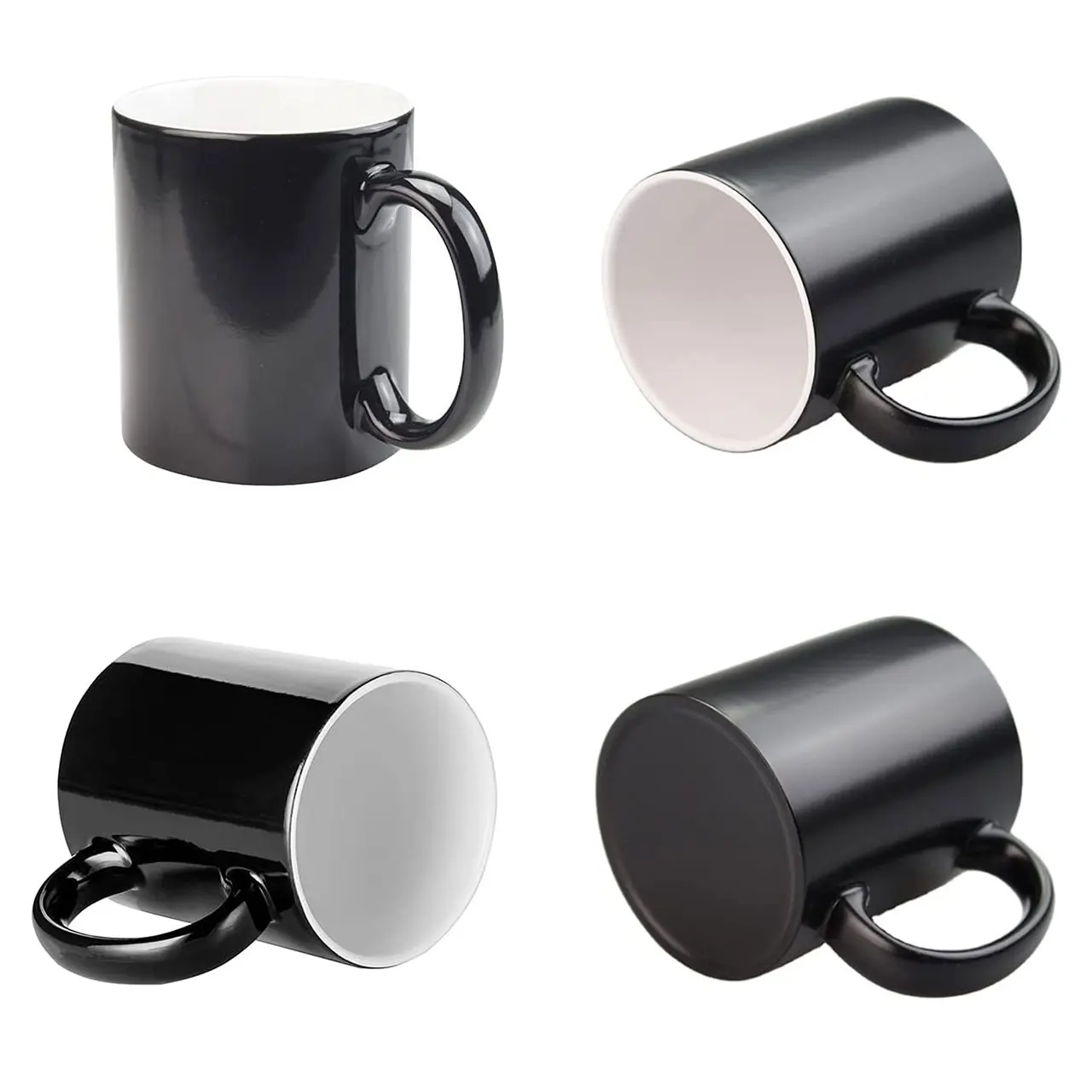 36pcs Sublimation Blank Economy 11oz Ceramic Magic Mug Full Color Changing Coffee Cup Black Red Blue