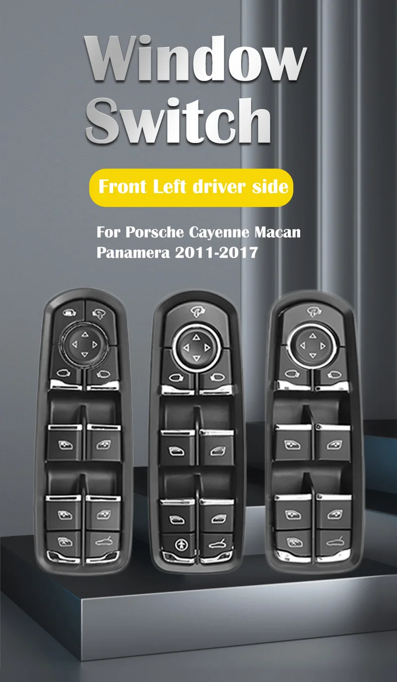 7 pp959858aedml 7 pp959858rdml 7 pp959858mdml Schalter für Fensterheber vorne links für Porsche Cayenne Macan Panamera 2006-2011 – Detail 1