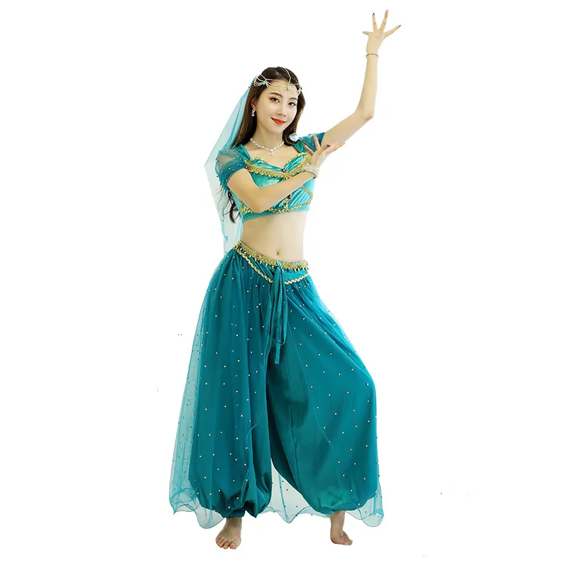 Anime Kostuum Latin Cosplay Sweet Flower Prinses Pak Kostuum Volwassen Vrouwen Buikdans Optreden Indian Dance Kostuum