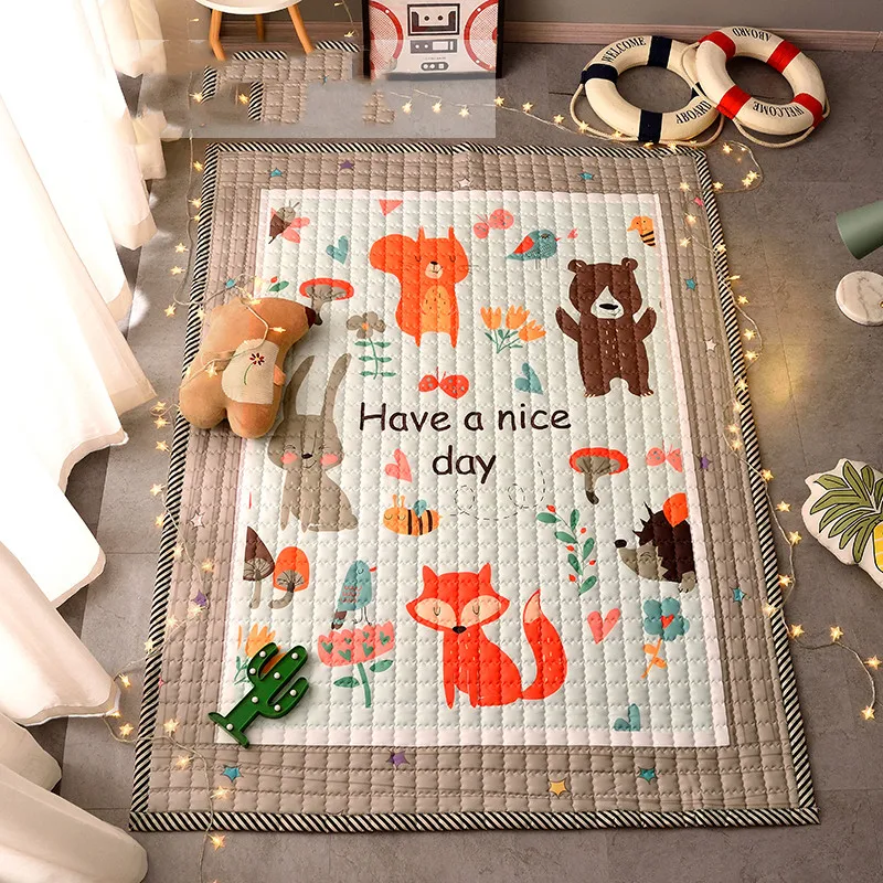 

Nordic Kid's Crawling Play Mat Cartoon Animal Living Room/Bedroom Carpet Cute Dinosaur Children Floor Rug 120*150cm Home Textile