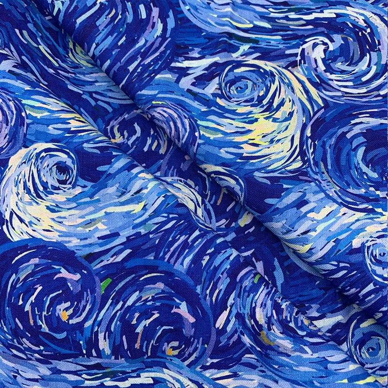 

Beautiful,100% Cotton Fabric,Blue Bottom Sea wave Pattern Fabric,Digital Print,Sewing Material DIY Home Pillow/Dress/Clothing