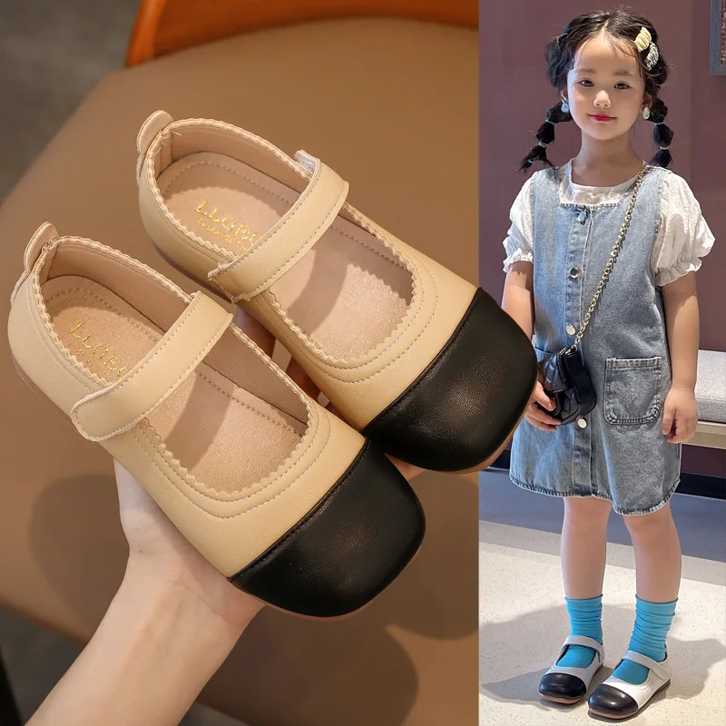 Girls Princess Shoes Fashion Patched Children Leather Shoes Kids Single Shoes for Spring Autumn chaussure fille 1 2 3 4 5 6 7T