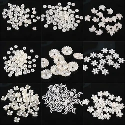 ABS Imitation Pearl Beaded Flower Half Round Beads Mix Flowers Hearts Bead DIY Clothing Accessories Jewelry Handmade Crafts