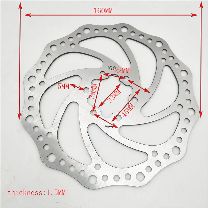 Brake Disc Plate Outside Diameter 120mm 140mm 160mm 180mm With 6 Fitting Hole Screws For Outdoor Cycling Scooter