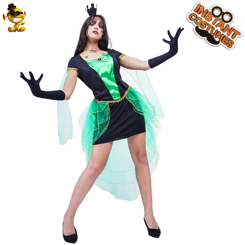 QLQ Women's Cool Witch Costume Fancy Dress Witch Costume For Women Adult Halloween Party Role Play Girl Wizard Clothing