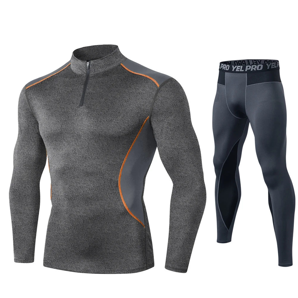 Fanceey High Collar Winter Thermo Underwear Thermal Men Long Johns Thermal Clothing Rashgard Kit Sport Compression Underwear