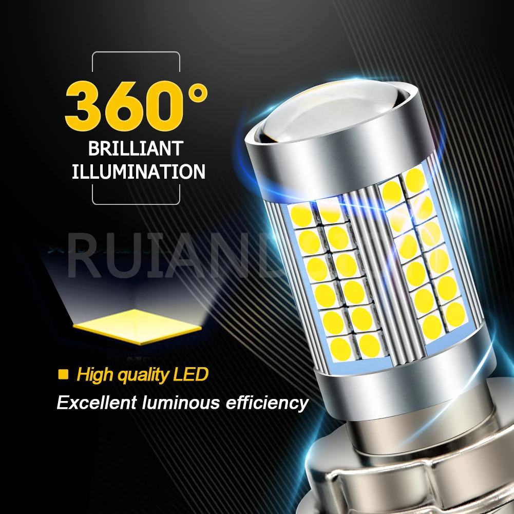 RUIANDSION P26S Led Motorcycle Headlight Scooter Light Motorbike Accessories Harvester Bulbs Moped Lamp 2000Lm 6V 12V 6000K