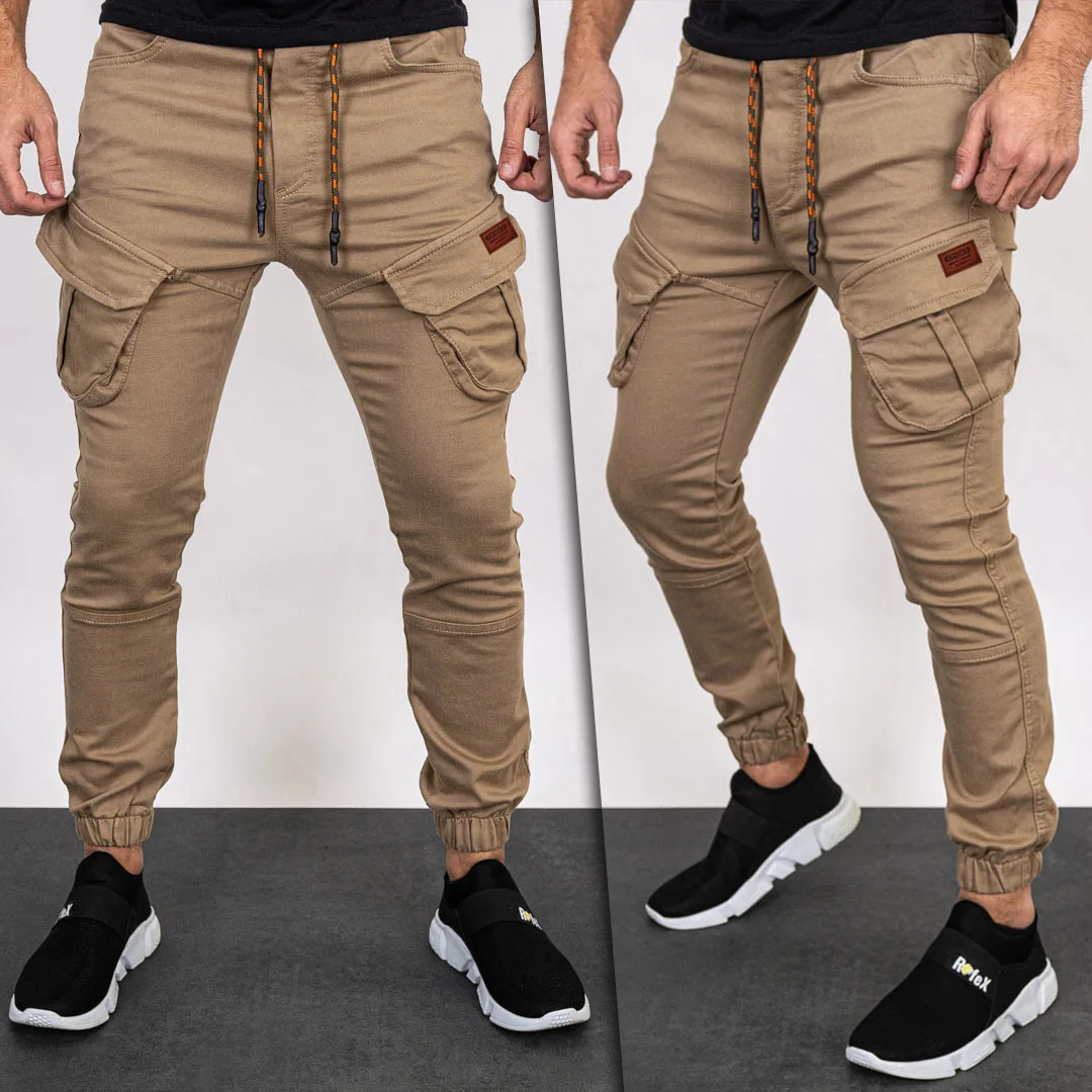 2021 New Solid Color Casual Trousers Men\'s Footwear Overalls Pants  Sports