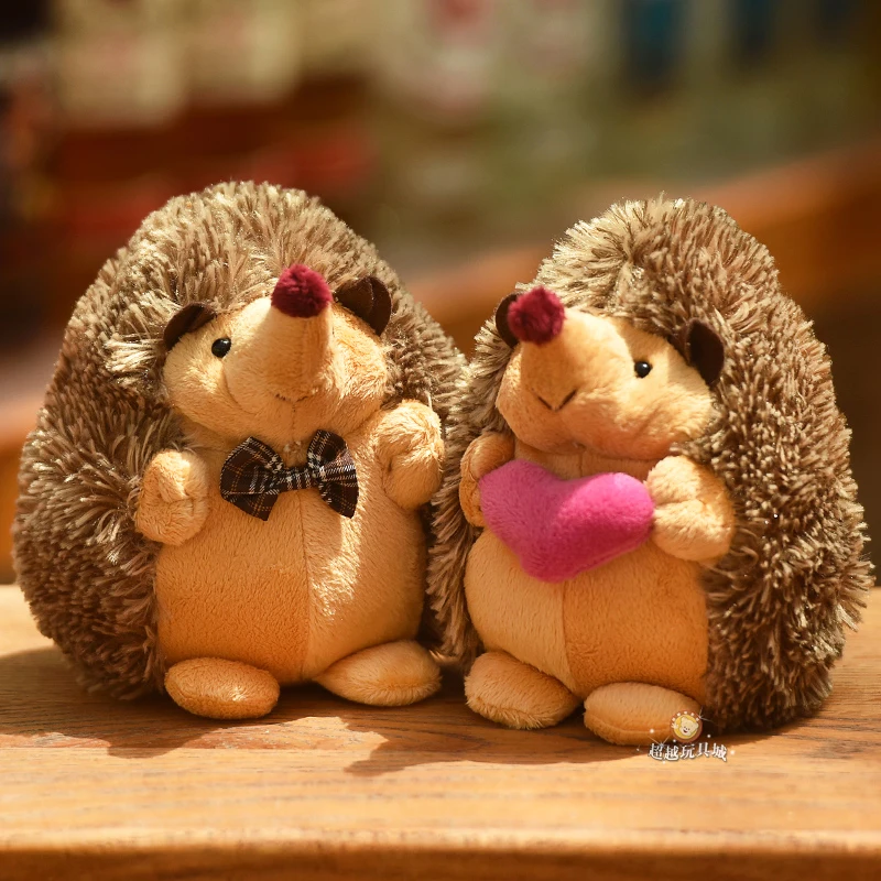 couple Hedgehog heart tie animal soft stuffed doll wedding gift cute plush toy girl boy birthday present 1pc