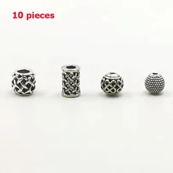 10pcs/bag Tasbih beads Wholesale ancient carving  large hole hollow alloy bead for jewelry spacer bead accessories