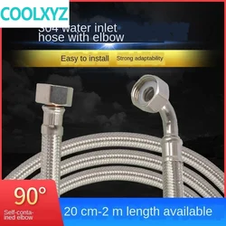 Unilateral articulated elbow 304 stainless steel braided hose water heater toilet angle valve faucet hot cold water inlet pipe