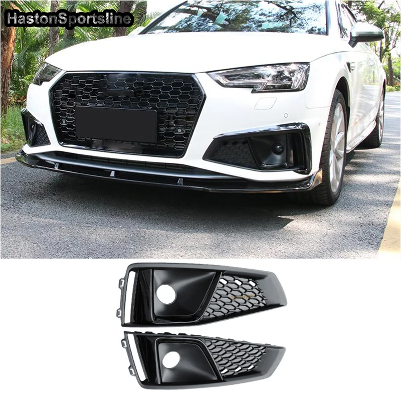 

For Audi A4 B9 S4 S-Line Honeycomb Front Fog Light Fog Lamp Cover Grille Grill Car Styling 2019 2020 Only Fit S4 S-Line