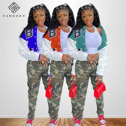 New Baseball Fashion Fall Jackets For Women 2025 Patchwork Button Black Crop Top Brown Jackets Coats Red Varsity Bomber Jacket