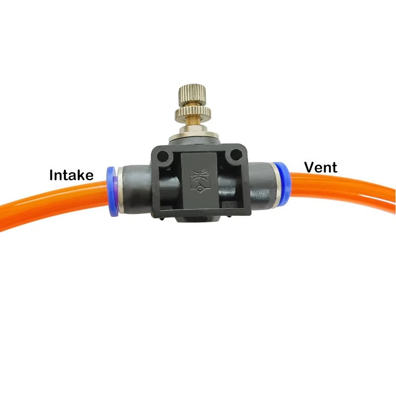 6PCS LSA Pneumatic Fittings Adjustable Flow Control Valve Speed Air Pressure Regulator Valves Throttle Quick Release Fitting