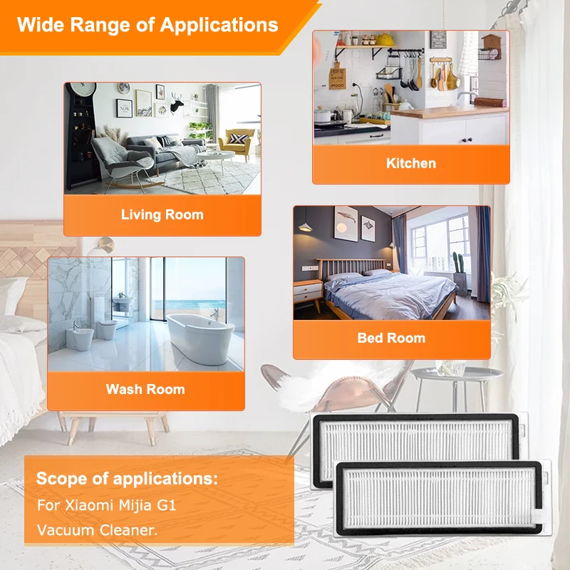فرشاة جانبية + فلتر HEPA + فرشاة الأسطوانة + ممسحة القماش ل شاومي Mijia G1 روبوت مكنسة كهربائية استبدال أجزاء الملحقات