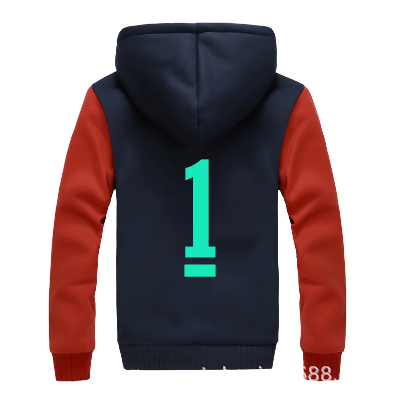 

Anime Japan Haikyuu Hoodies Mens Winter Warm Thick Hoodie Sweatshirt Aoba Johsai High School Cosplay Hooded Men women Coat