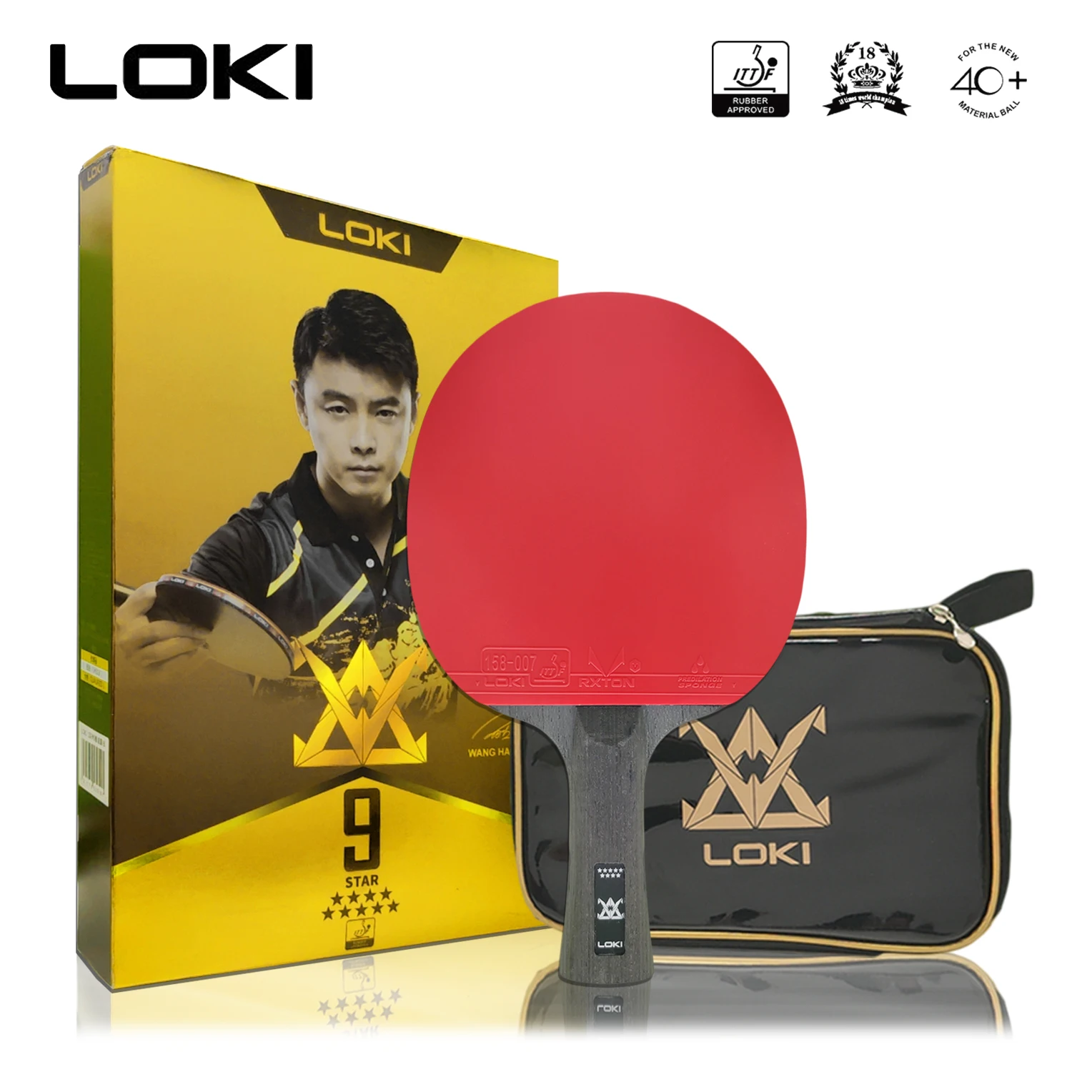 LOKI 9 Star Table Tennis Racket Carbon Blade Ping Pong Bat Sticky Rubber Pro PingPong Paddle overall Control  Attack Loop